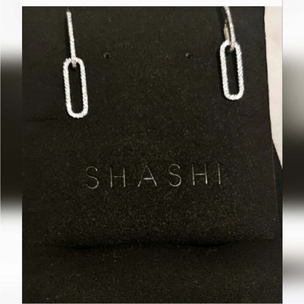 SHASHI Silver Rectangular Earrings